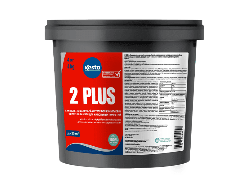Клеи для напольных покрытий Kesto 2 Plus 4 кг